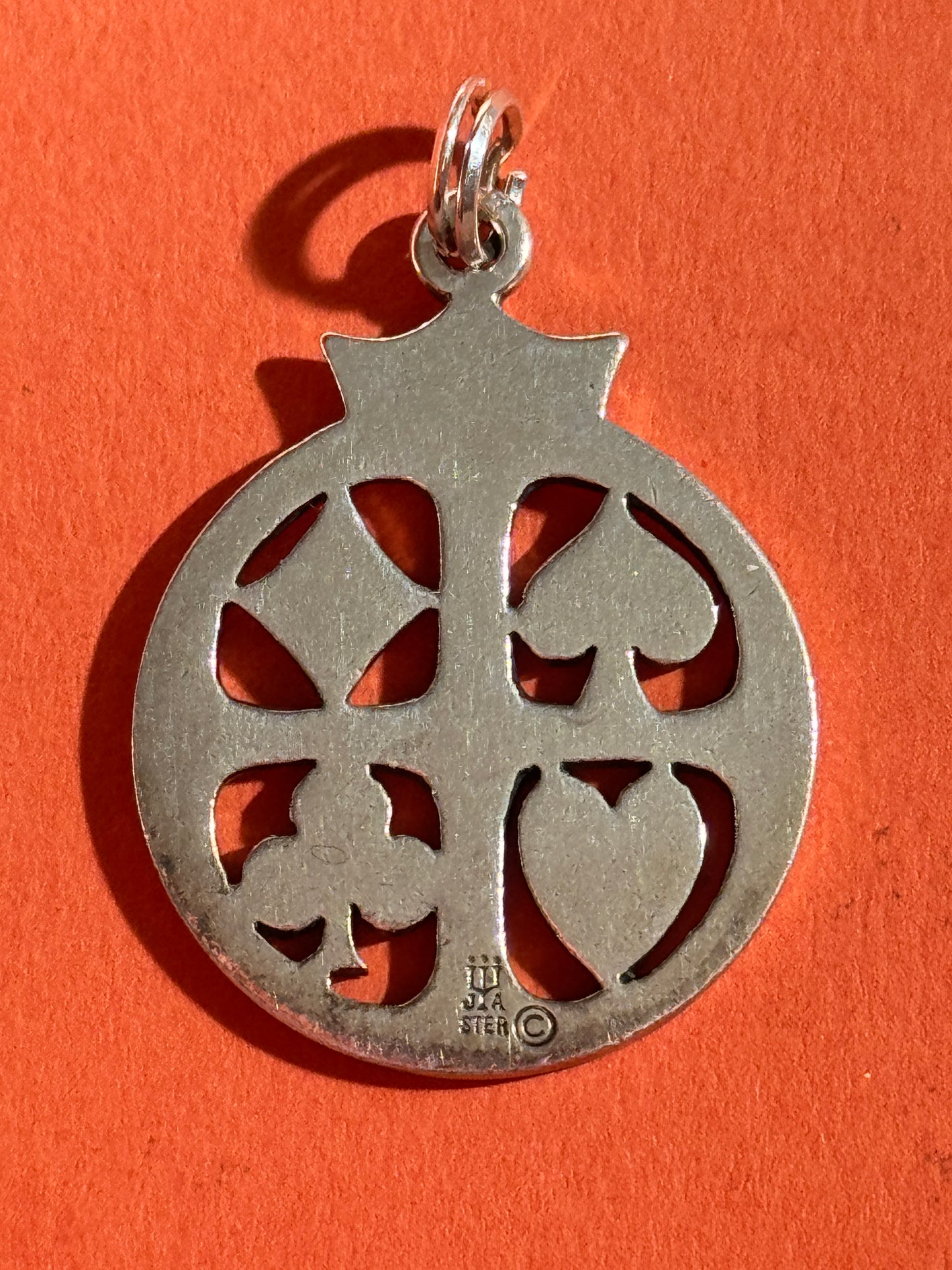 Pre Owned James Avery Retired RARE Suit Of Playing Cards Silver Charm or Pendant