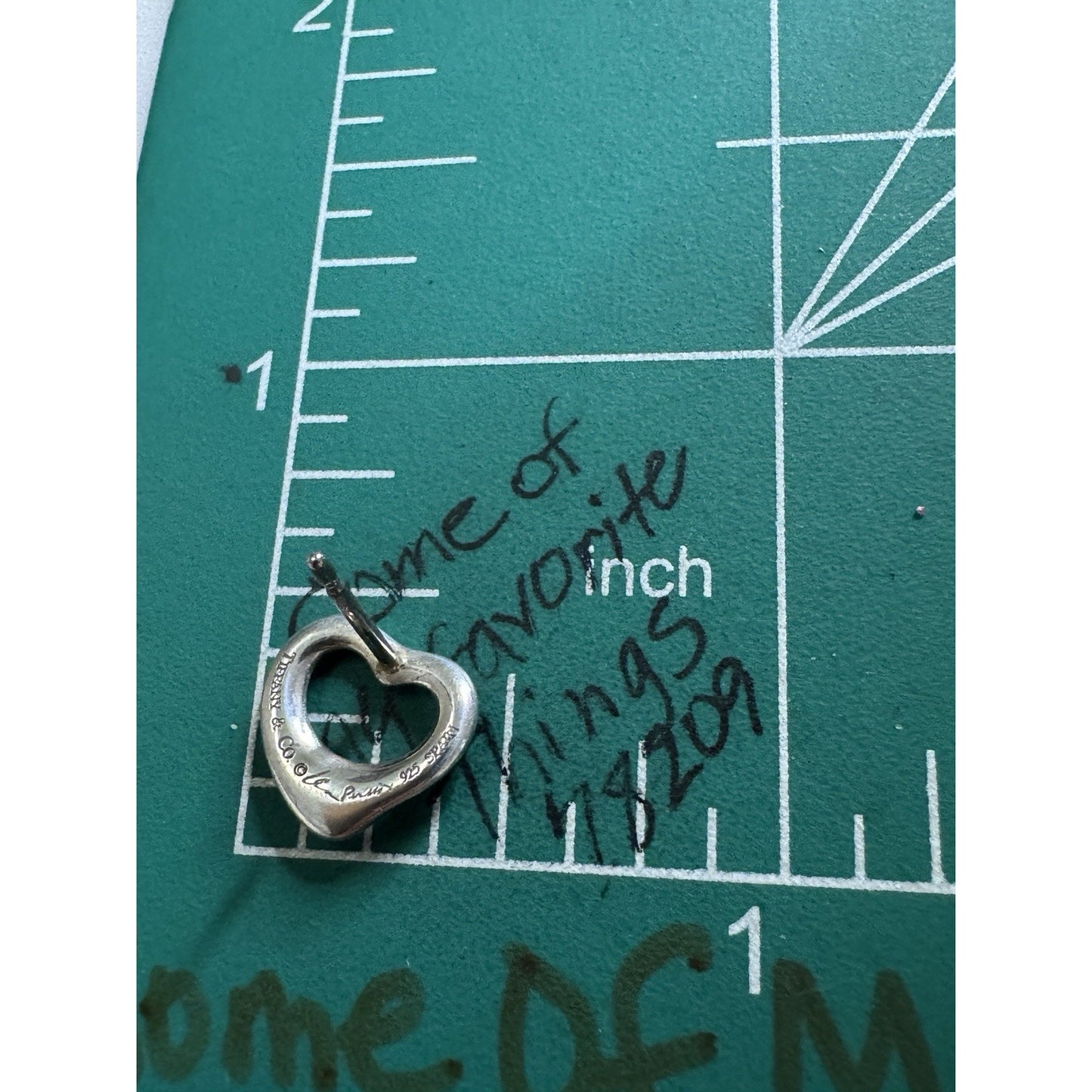 Vintage Tiffany & Co. Elsa Peretti Sterling Silver Open Heart Stud Earrings 925