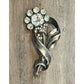 Vintage Mazer Sterling Silver Rhinestone Flower Brooch 3” 30’s - 40s’ WWII 34 gr