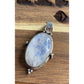 Sterling Silver 925 Rainbow Moonstone Pendant Oval Cabochon Vintage Style