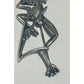 Vintage Sterling Silver Climbing Frog Brooch Pin 5.2g Tree Frog on Reed
