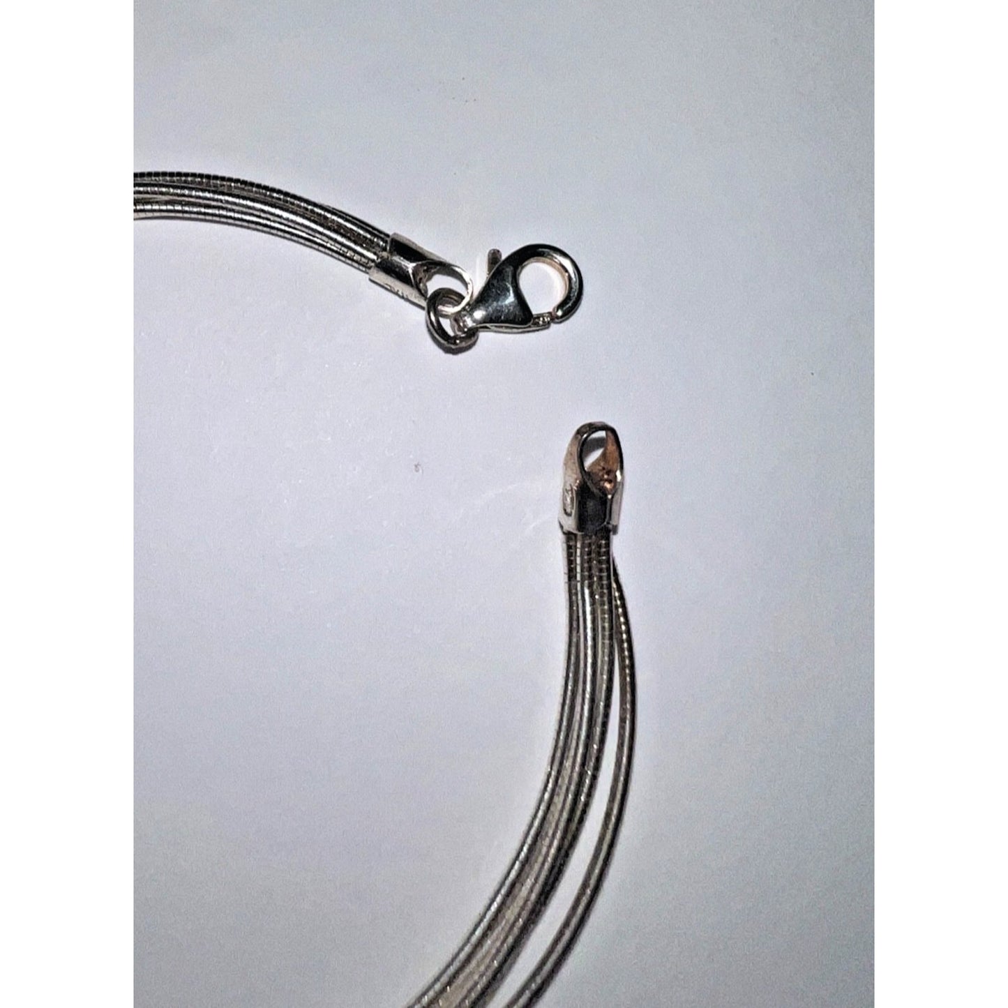 Vintage Liquid Sterling Silver Multi-Strand Snake Chain Bracelet Lobster Clasp