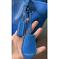 Coach Peyton Leather Cerulean Blue Zip Top Tote Bag Purse