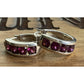 Vintage Sterling Silver Amethyst Purple gemstone Hoop Huggie Earrings