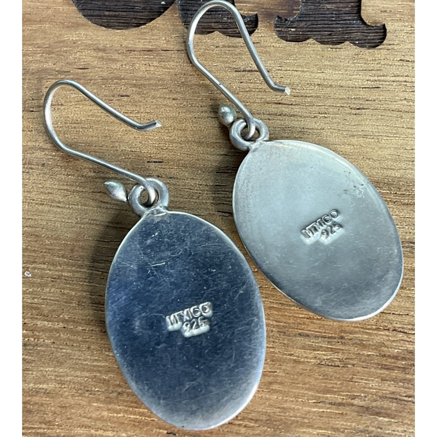 Vintage Sterling Silver Mother of Pearl MOP Dangle Drop Earrings 925