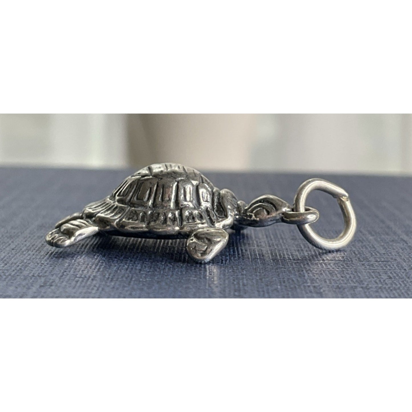 Vintage 925 Sterling Silver Sea Turtle Charm Pendant Coastal Beach Theme