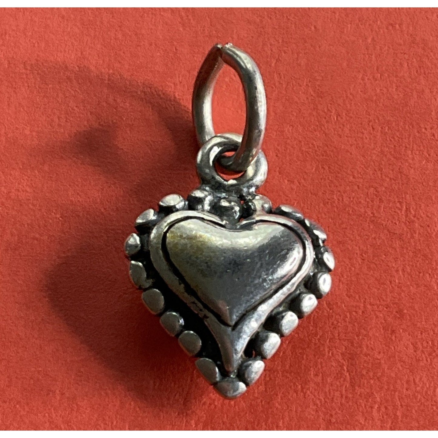 Vintage 925 Sterling Silver Puffy Heart Charm