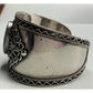 Sterling Silver Turquoise Cuff Bracelet 34g Wide Ornate Southwestern Style