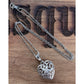 Sterling Silver Filigree Heart Pendant Necklace 925 Floral Scroll