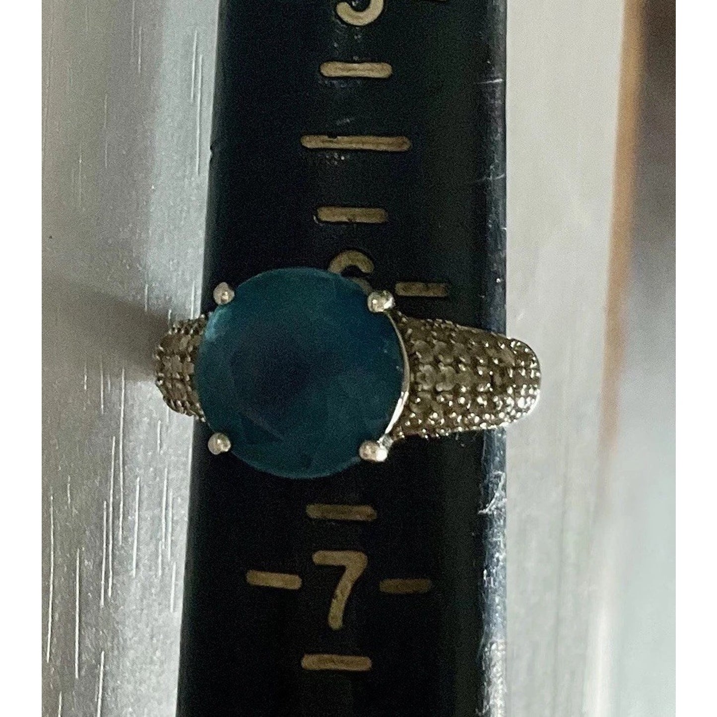 Sterling Silver Blue Stone Ring 925 Missing Stones Repair Craft Size 6.5