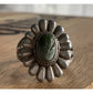Vintage Sterling Silver Green Turquoise Ring Navajo Style Cluster Size 8