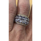 Vintage Tanzanite Cluster 925 Sterling Silver Ring Statement Band Size 7.5