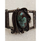 Vintage Navajo Sterling Royston Turquoise Cuff Bracelet Signed Artist KM 70s-80s