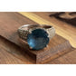 Sterling Silver Blue Stone Ring 925 Missing Stones Repair Craft Size 6.5