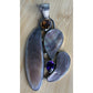 Large Artisan Mother of Pearl Amethyst Citrine Statement Pendant 55g 5” X 2.5”