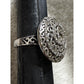 Vintage Sterling Silver Diamond Pavé Dome Scroll Bold Ring Size 7.5 7.8g