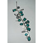Vintage Sterling Silver Turquoise Charm Bracelet Southwestern Native Style 44g