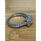 Sterling Silver Halo Engagement Ring Cushion Cut Pave Bridal Band Ring Size 7.25
