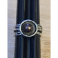 Vintage Genuine Dark Pearl Modernist Sterling Silver 925 Ring Size 8