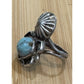 Vintage 925 Sterling Silver Turquoise Concho Flower Ring Southwestern Size 8