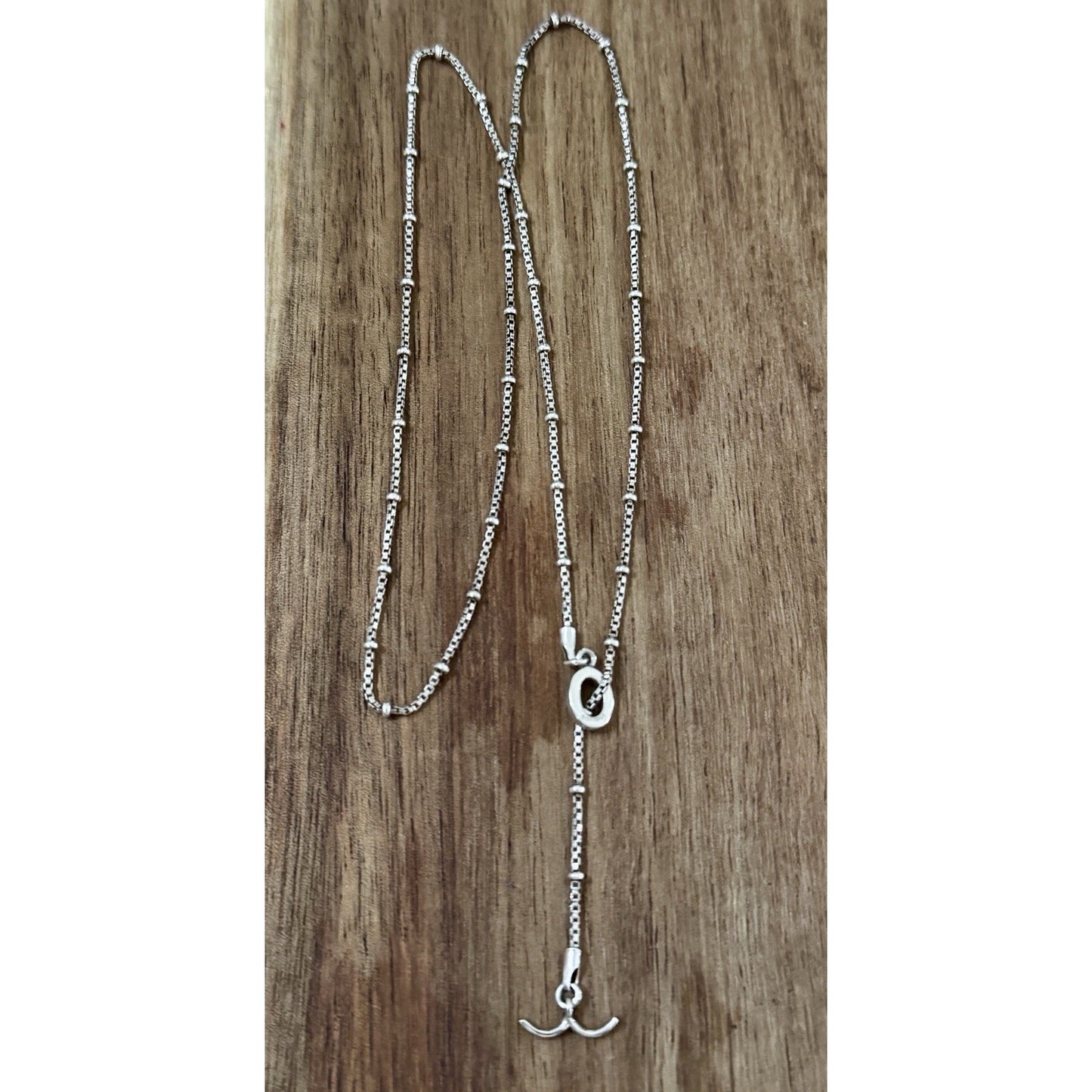 Vintage Links of London Bamboo Y Lariat Necklace Sterling Silver 925 18” Y2K
