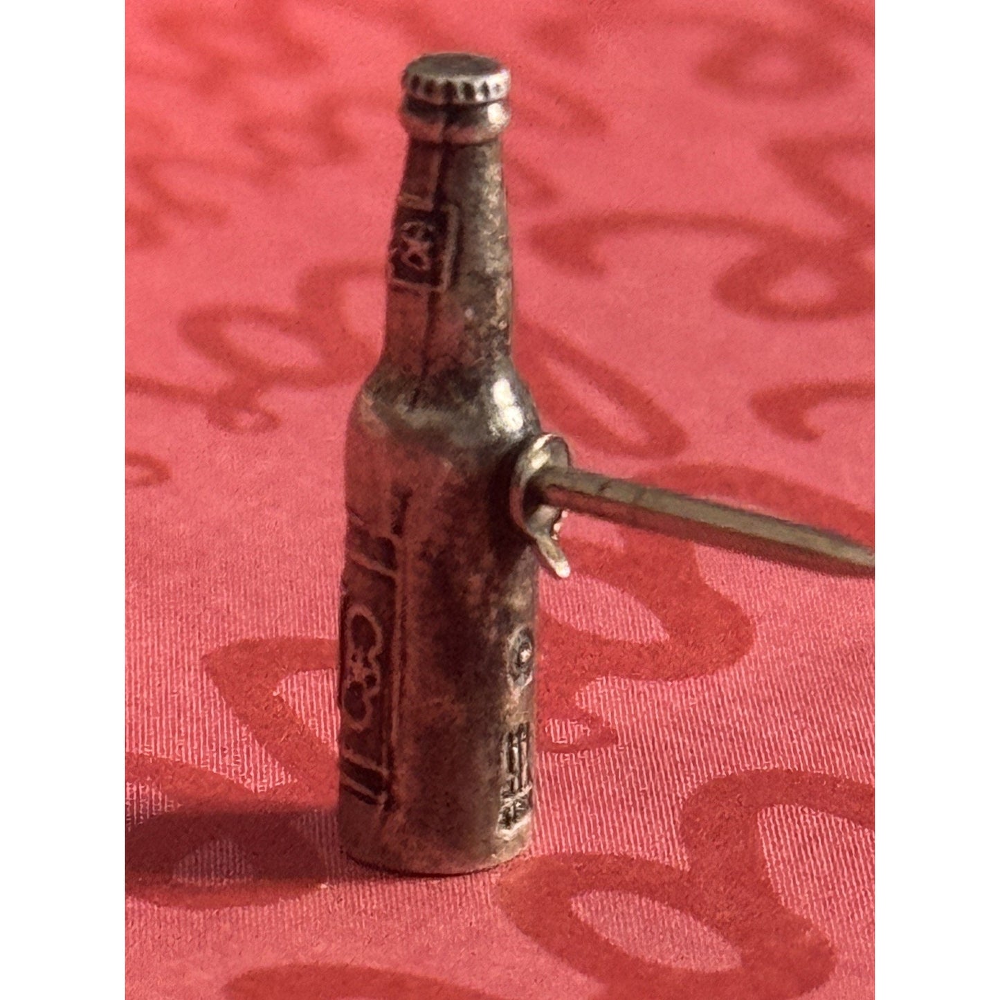 Pre owned James Avery Retired RARE HTF Sterling Silver LONE STAR BEER BOTTLE Pin Charm