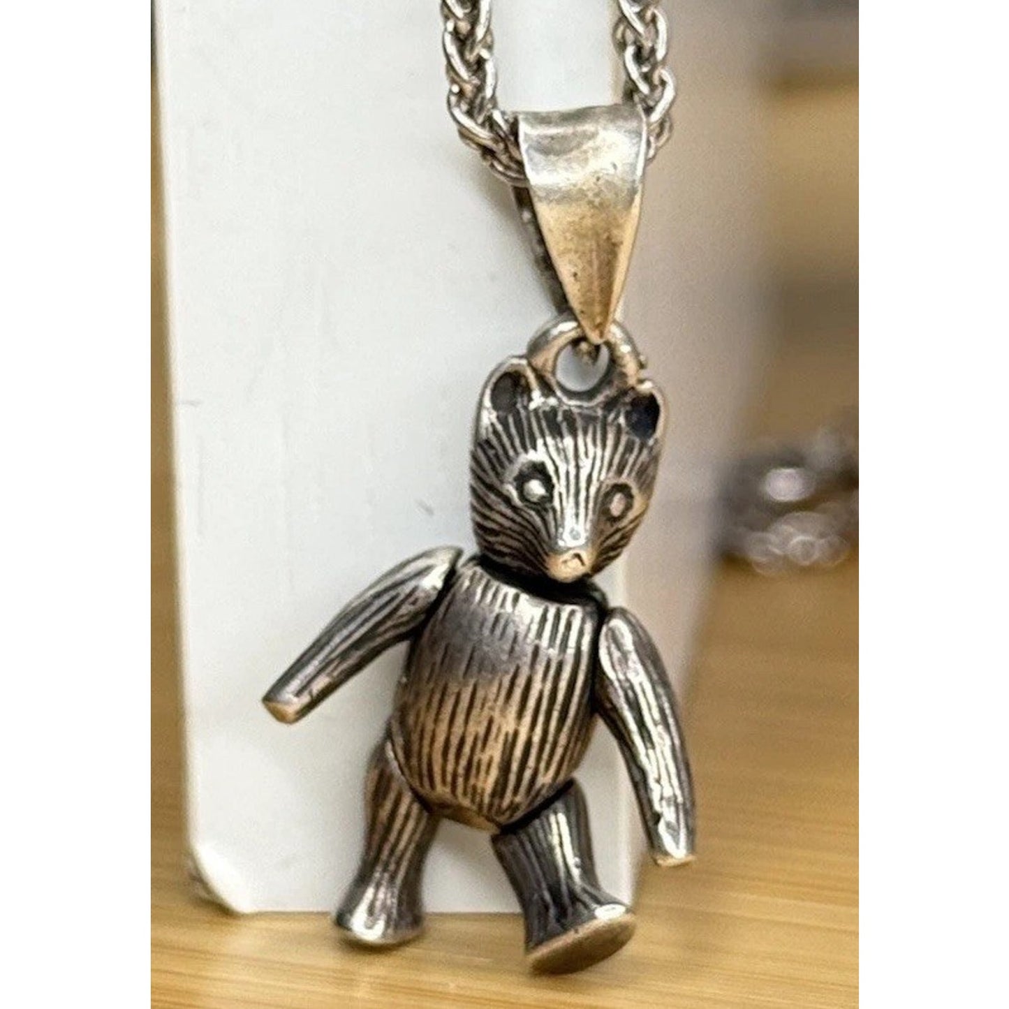 Vintage Sterling Silver 3D Movable Bear Charm/ Pendant