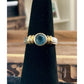 Vintage Sterling Silver Two Tone Blue Aquamarine Gemstone Ring Size 7.5