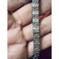 Vintage Sterling Silver Articulated Illusion Tennis Linked Bracelet 15g Signed