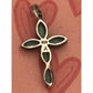 Vintage Native American Southwest Sterling Silver Petite Turquoise Cross Pendant