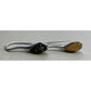 Sterling Silver Amber Yellow Cabochon Dangle Earrings Long Drop 4g