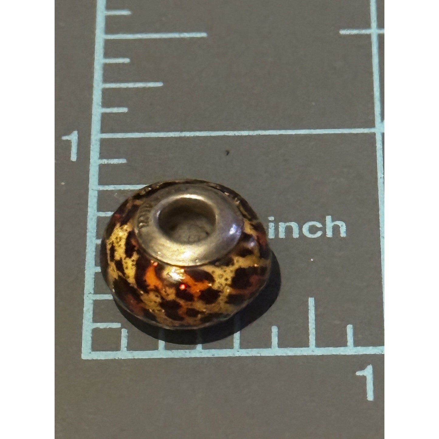 Sterling Silver MA Michael Anthony ITALY MURANO Bracelet Leopard Glass Bead