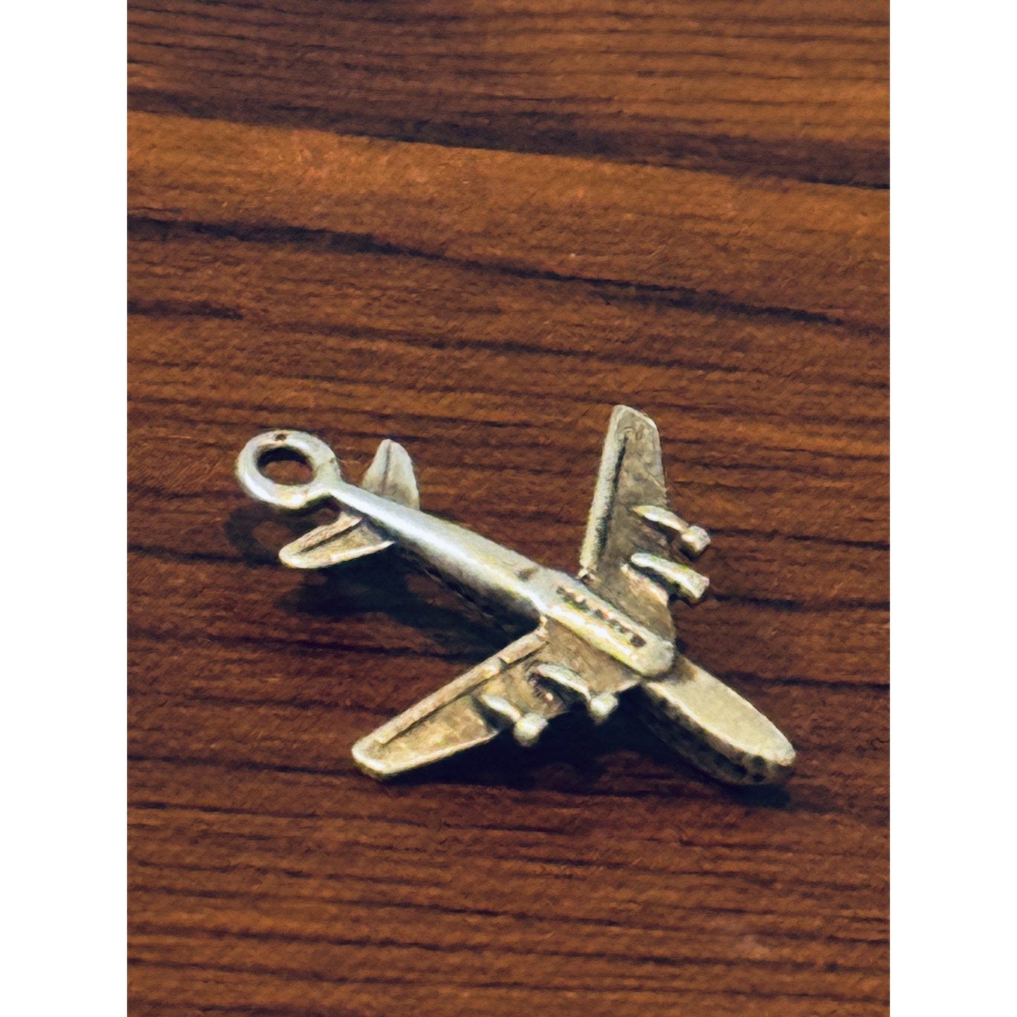 Vintage Danecraft Sterling Silver AIRPLANE Charm Pendant