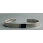 Vintage Sterling Silver Cuff Bracelet Black Inlay Minimalist Modernist 13g