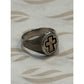 James Avery Retired Sterling Silver Band & 14kt Gold Cross Ring Size 5 Pre-Owned