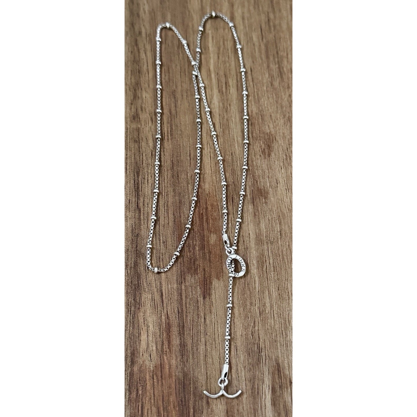 Vintage Links of London Bamboo Y Lariat Necklace Sterling Silver 925 18” Y2K