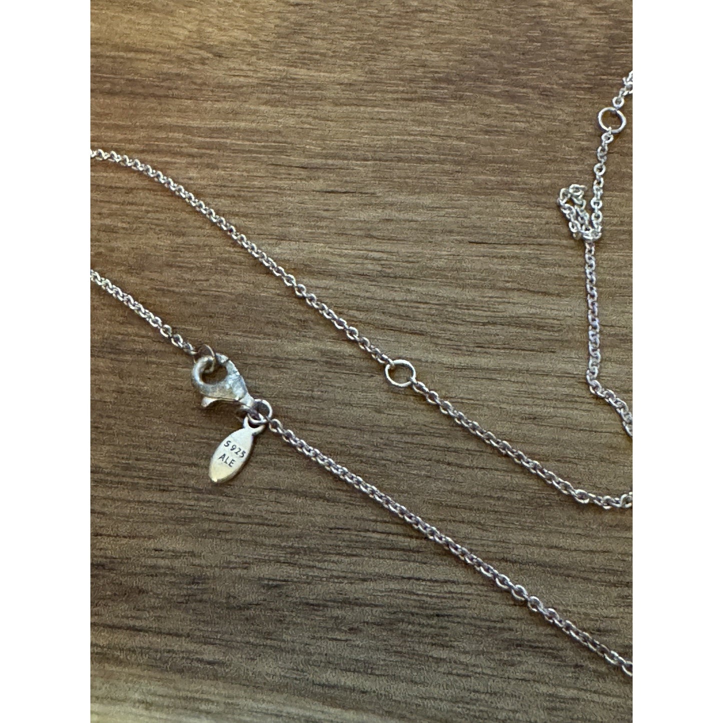 RETIRED Pandora Light As A Feather Sterling Silver Necklace 24” Adjustable Chain