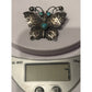 Vintage Sterling Silver Turquoise Butterfly Brooch Southwestern Natural Matrix