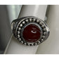 Vintage Doug Paulus DP India Sterling Silver Round Beaded Carnelian Ring Sz 6.5