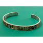 Vintage Abalone Shell Mosaic Inlay Silver Tone Cuff Bracelet 15g Adjustable