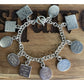 Vintage Sterling Silver Ten Commandments Charm Bracelet Religious 61g