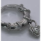 J Ripka Sterling Silver 925 Judith Ripka Dangle Pave CZ Heart Ring Size 6.5