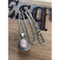 Vintage Sterling Silver Pink Cameo Lady Portrait Oval 925 Pendant Necklace
