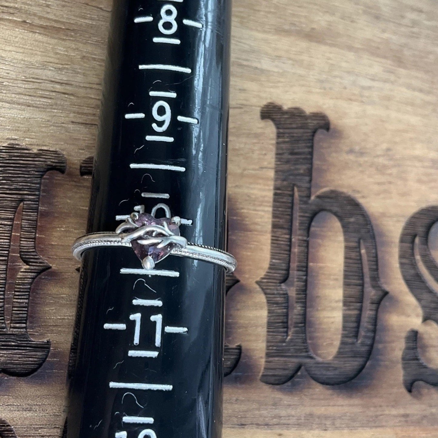 Sterling Silver Garnet Heart Bypass Love Ring 925 January Birthstone Size 10.25