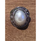 Sterling Silver CFJ Thailand Ornate Filigree Ring with Genuine Pearl Size 5