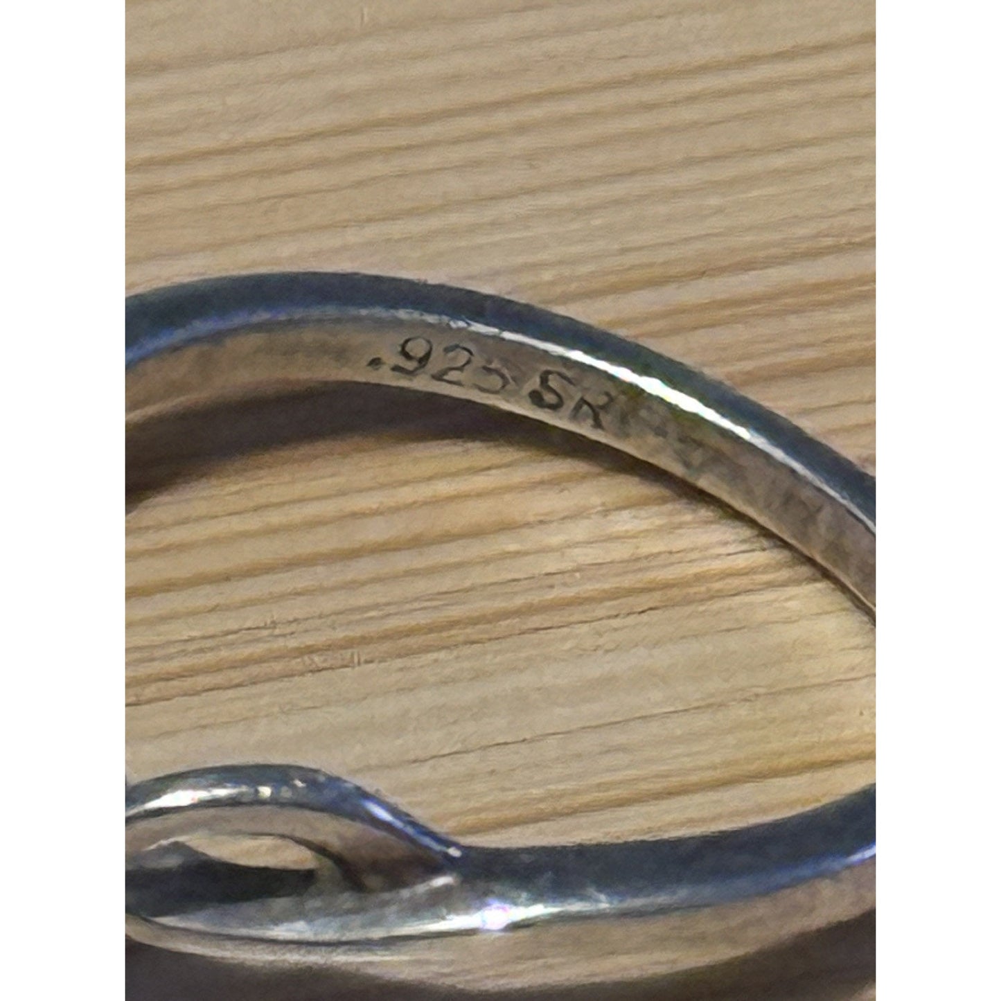 Vintage Sterling Silver SR Diamond Wave Sweetheart Promise Ring Size 5.5