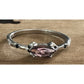 Sterling Silver Pink Marquise Gemstone Ring – Black Spinel & CZ Accents Size 10