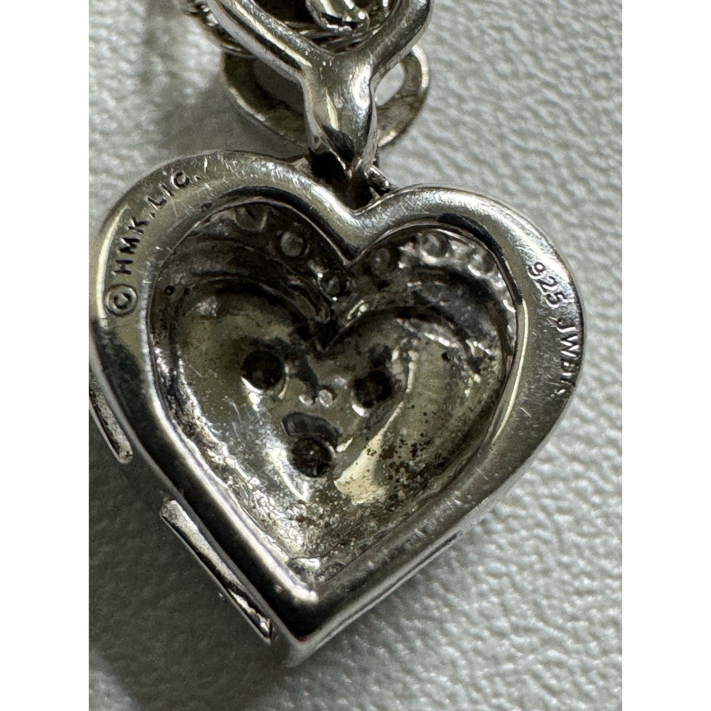 Genuine Diamond 1/10 ctw Double Heart Halo Pendant 925 Sterling w/ 18” Necklace