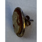 Antique Victorian Shell Cameo Post Earring SINGLE EARRING Gold Tone c1900