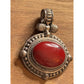Vintage ATI Mexico 925 Sterling Silver Red Cabochon Pendant 16g Bold Artisan